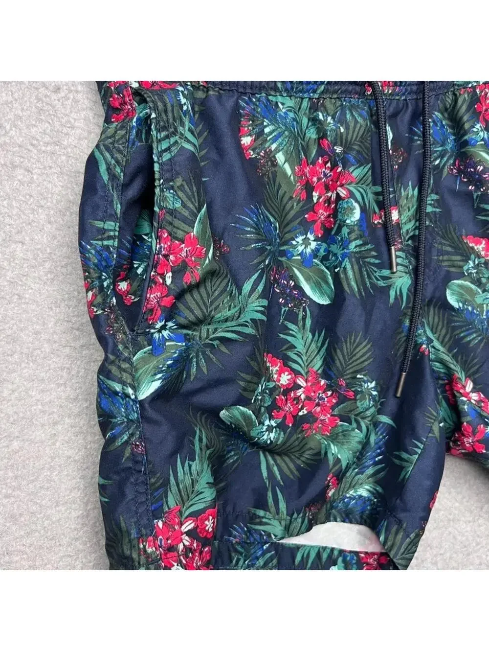 Banana Republic Mens Green Navy Floral Swim Trunks Board Shorts M Beach Surf